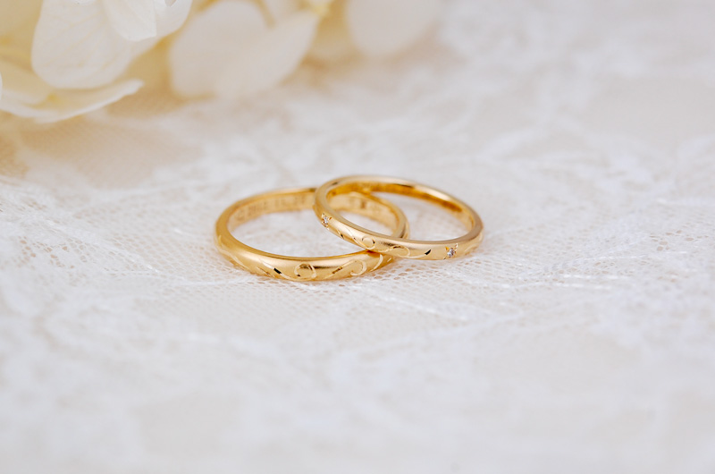入籍日である“11月22日”のデザイン数字の結婚指輪