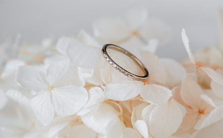 ブラウンダイヤ✕18WGリング