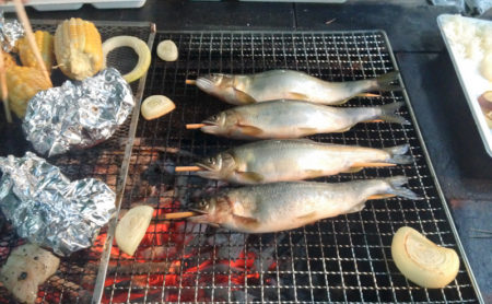 バーベキューの鮎さん