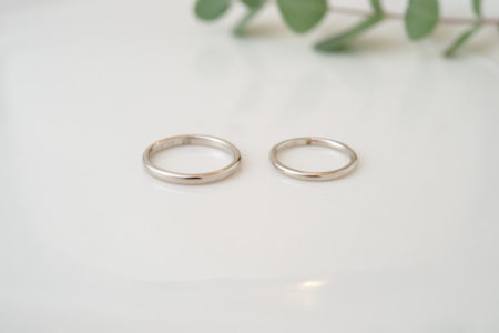 K18WGのシンプルな結婚指輪