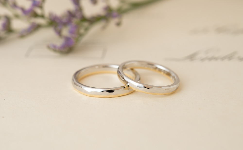 プラチナとゴールドのコンビ結婚指輪 | Toumeina 名古屋