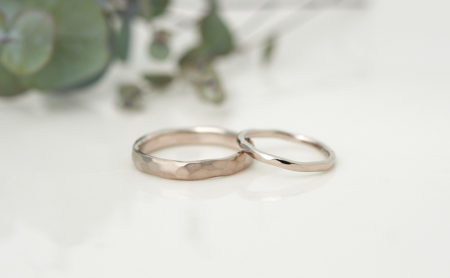 スリム＆ワイド ラフ K18WG結婚指輪
