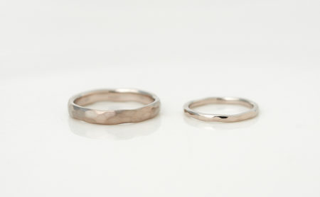 スリム＆ワイド ラフ K18WG結婚指輪