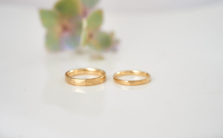 ラフ K18イエローゴールド 結婚指輪