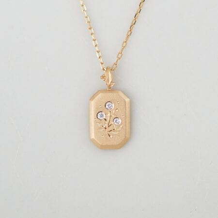 額縁スクエア K18YG プレートネックレス [野花]