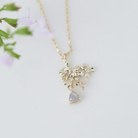 木漏れ日と雨粒 ダイヤモンド K10 ネックレス