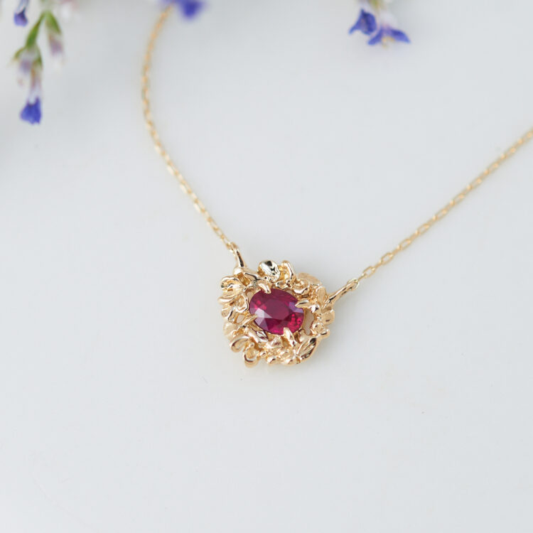 ピジョンブラッドルビー 艶苺 K18 ネックレス